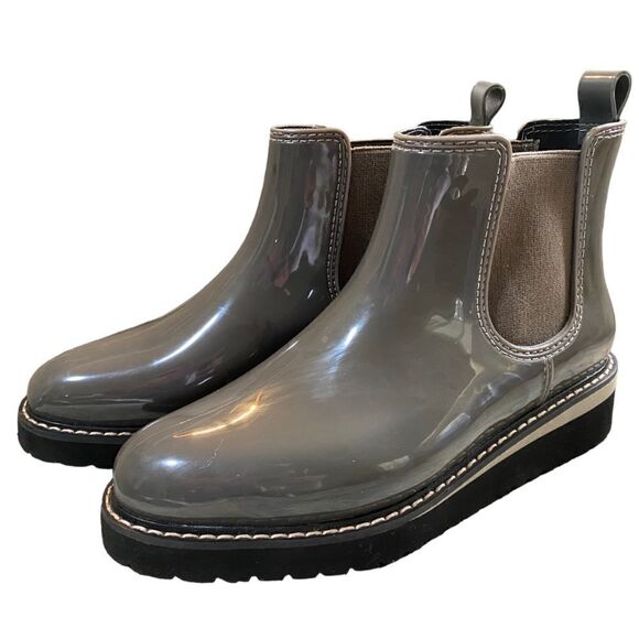 👍🥳 COUGAR  KENSINGTON GREY-BROWN PATENT EUC ANKLE BOOTS (6) - Picture 3 of 10